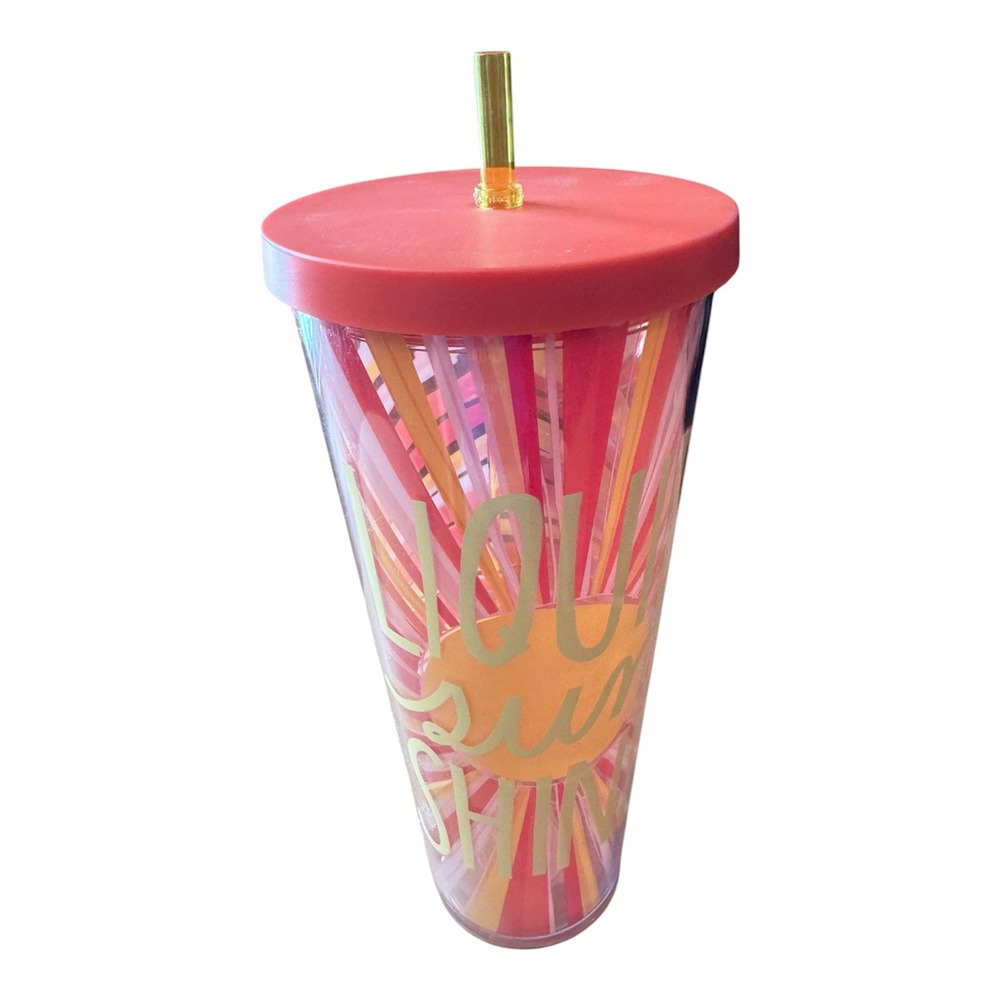 STARBUCKS Liquid Sunshine 2017 Venti Cold Cup Tumbler 24oz Pink Orange 011086294